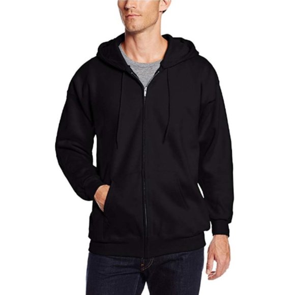 Men's Fleece Jacket Athletic Wear Full Zip Long Sleeve Hooded with Side Pockets - Picture 3 of 10